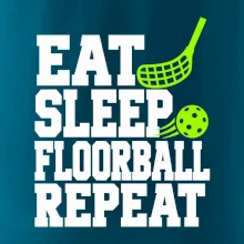 Eat Sleep Floorball Repeat - zelená hokejka