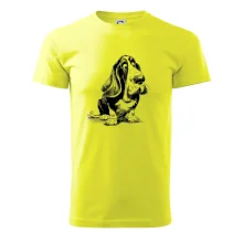 Černobílá karikatura baset