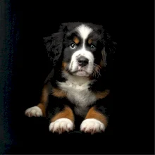 Bernský salašnický pes štěně černá fotka