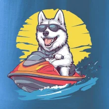 Husky na vodním skútru