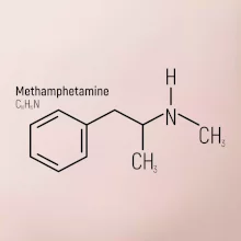 Molekulární struktura Metamfetamin