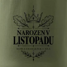 Narozen v listopadu koruna a dubové listy