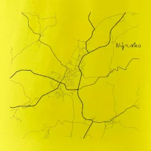 Černobílá mapa Nýrsko  340 22