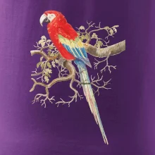 Papoušek na listnatém stromě