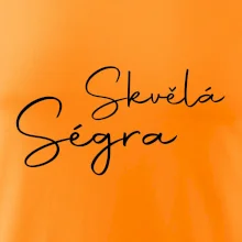 Skvělá ségra - nápis na zádech