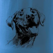 Černobílá karikatura Labrador světlý