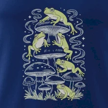 Goblincore frogs and various mushrooms