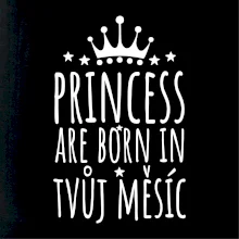 Princesses are born in (vlastní nápis měsíc narození)