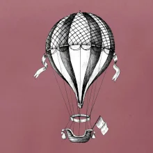 Horkovzdušný balón  kreslený