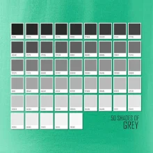 50 barevných odstínů šedi