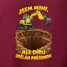 Mini bagr udělá pořádnou díru