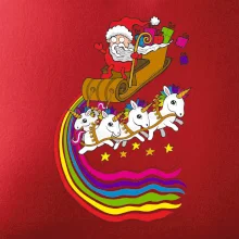 Santa a jednorožci (Pecka design)