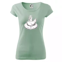 Kuře sedící na bitcoinovém hnízdě