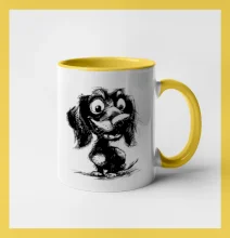 Černobílá karikatura jezevčík