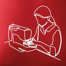 Švadlena a šicí stroj jedním tahem