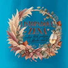 Listopadová žena s bílým vínem v boho věnci