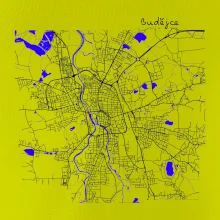 Budějce  - Mapa s vodními toky