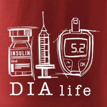 D I A life - kreslený insulin injekce a glukometr