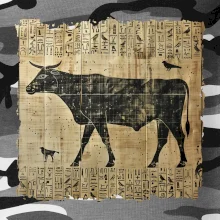 Egyptské hieroglyfy kráva