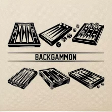 Backgammon černý set