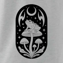 Goblincore černobílá oválná žába