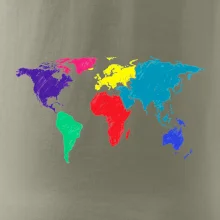 Světové kontinenty bez názvů - barevné