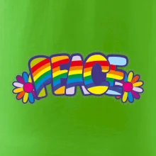 Peace nápis duhový