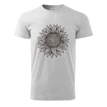 Slunečnice kreslená černobílá