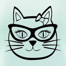 Kočičí holka s brýlemi
