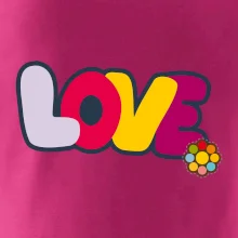 Love nápis s květinou