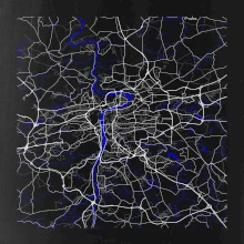 Praha - Mapa s vodními toky