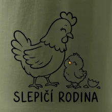 Slepičí rodina s kuřátkem
