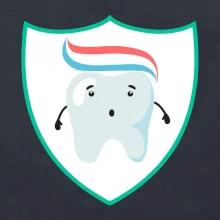 Zoubek na prsu - zubní pasta