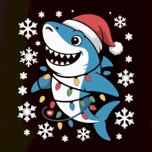 Vánoční žralok a vločky