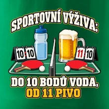 Sportovní výživa -  do 10 bodů voda, od 11 pivo