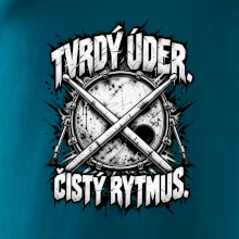 Tvrdý úder čistý rytmus - černobílé zkřížené paličky