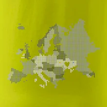 Mapa Evropy - srdce v Ukrajině