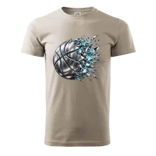 Kovový basketbalový míč s elektrickými střepy