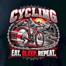 Cyklistické kolo mezi horami eat sleep repeat