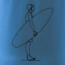 Surfař stojící jedním tahem