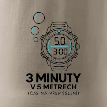 Bezpečnostní zastávka 3 minuty v 5 metrech s potápěčskými hodinkami