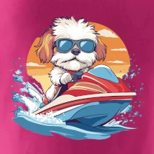 Bišonek na vodním skútru