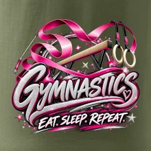 Gymnastická stuha a kruhy eat sleep repeat