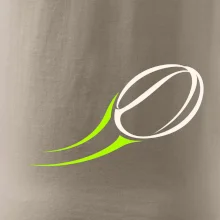 Minimalistický ragbyový míč v pohybu