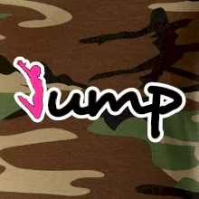 Jump - nápis a panáček
