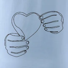 Ruka držící srdce  jedním tahem