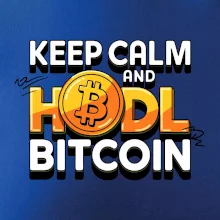 3D nápis Keep Calm and HODL Bitcoin