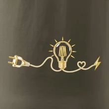 Elektrická zástrčka žárovka a srdce