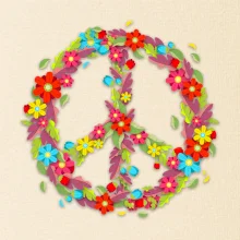 Peace symbol červené květiny