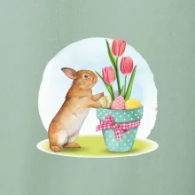 Velikonoční zajíček tulipány